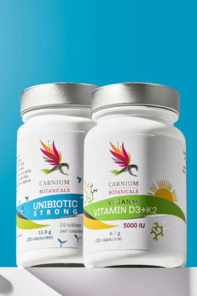 Pack Système immunitaire avec probiotiques puissants : Unibiotic Strong + Vitamine D3+K2 - 10 %
