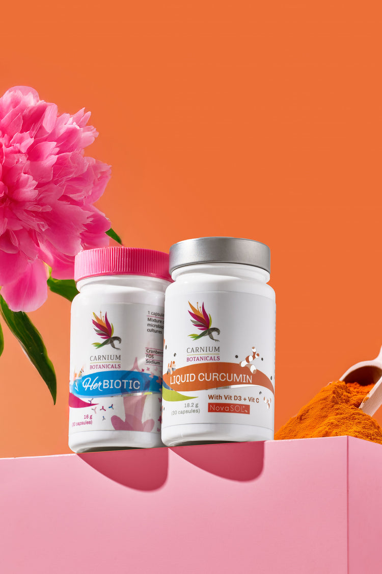 Pack Peau sans imperfections : Her Biotic + Liquid Curcumin - 10 %