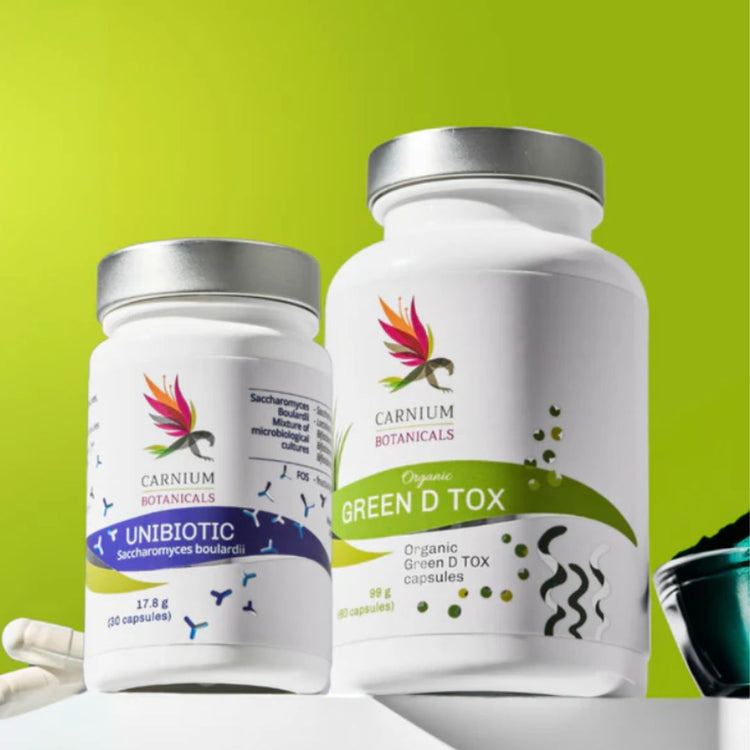 Pack Détox Verte : Green D Tox + Unibiotic Saccharomyces Boulardii -10 %